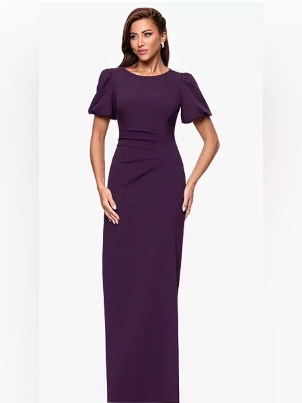 XSCAPE
Women's Scuba Crepe Boat-Neck Long
Sheath Dress